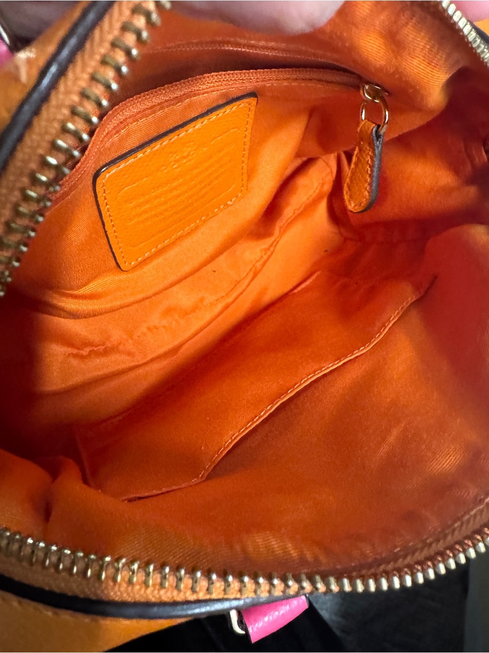 Coach mini Bennett Orange and Pink colorblock Leather Satchel - Picture 10 of 16